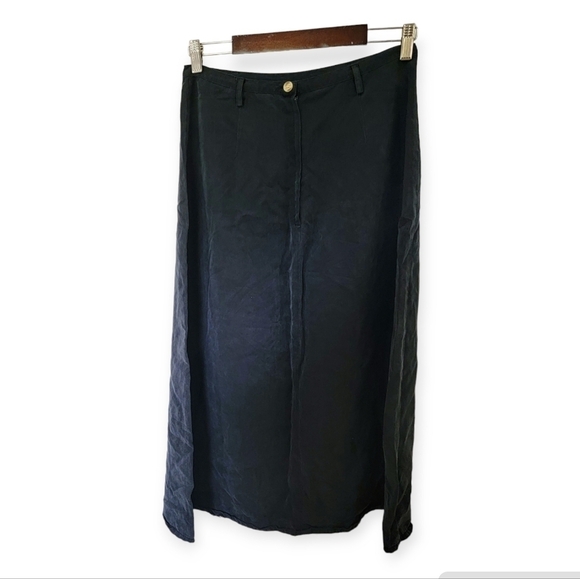 Eddie Bauer Long Charcoal Black Tencek Skirt Size 8 Petite - Picture 3 of 13